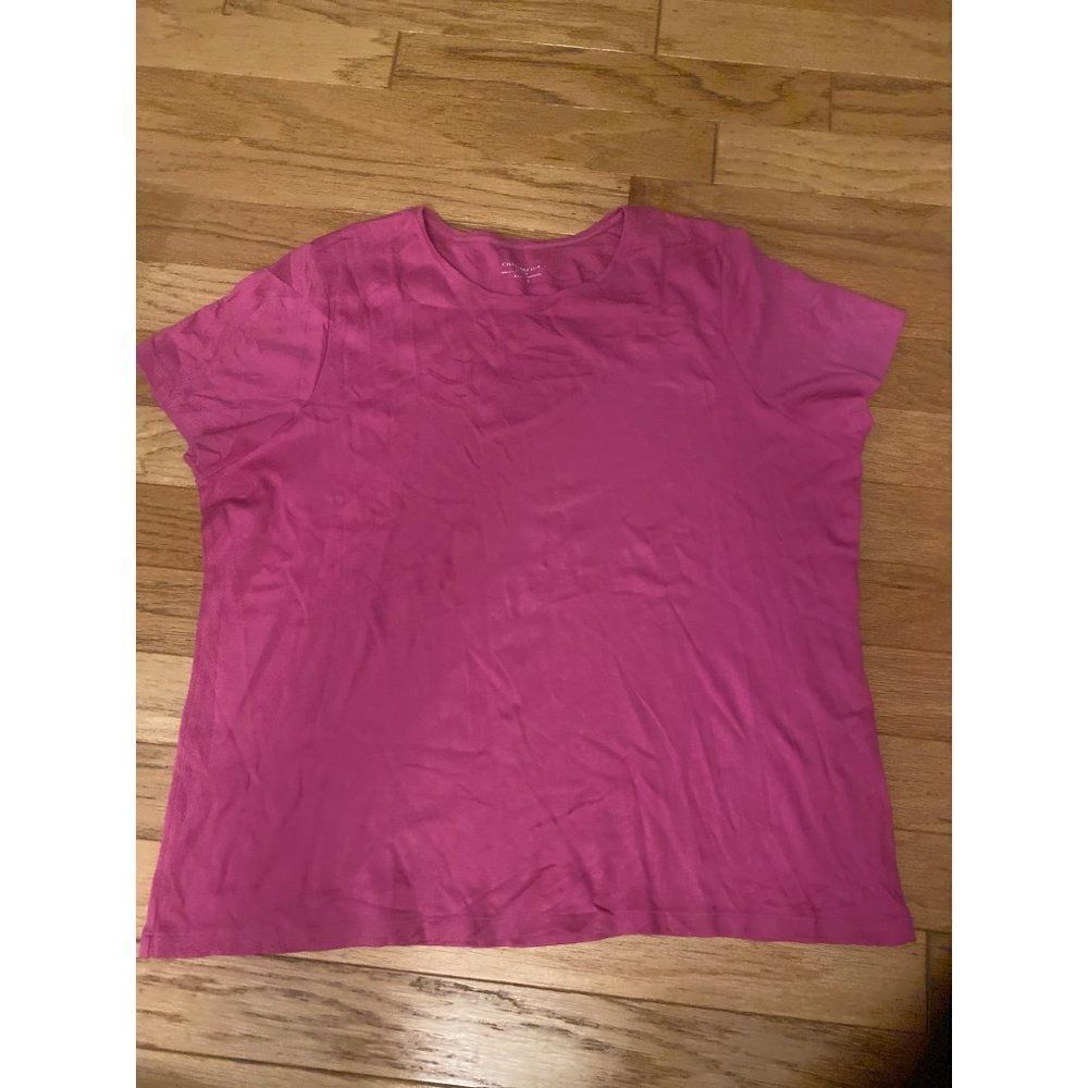 Charter Club women's basic pink short sleeve crew neck pima cotton shirt size 3X
